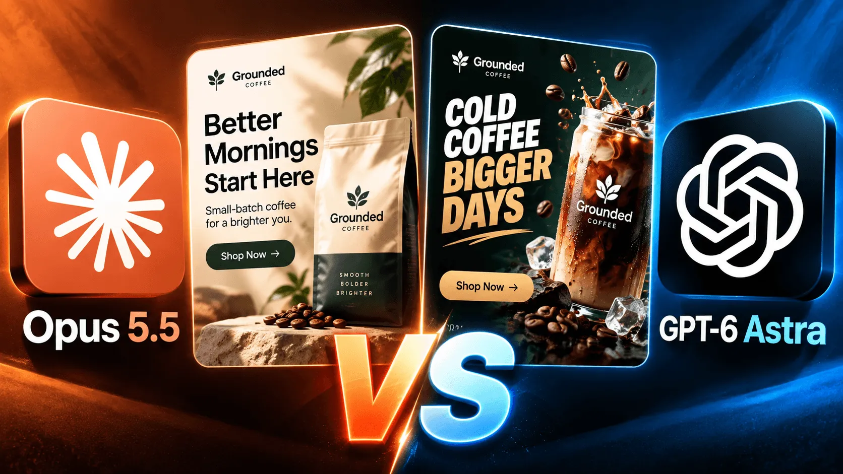 Instagram ads comparison thumbnail concept using Opus 5.5 and GPT-6 Astra